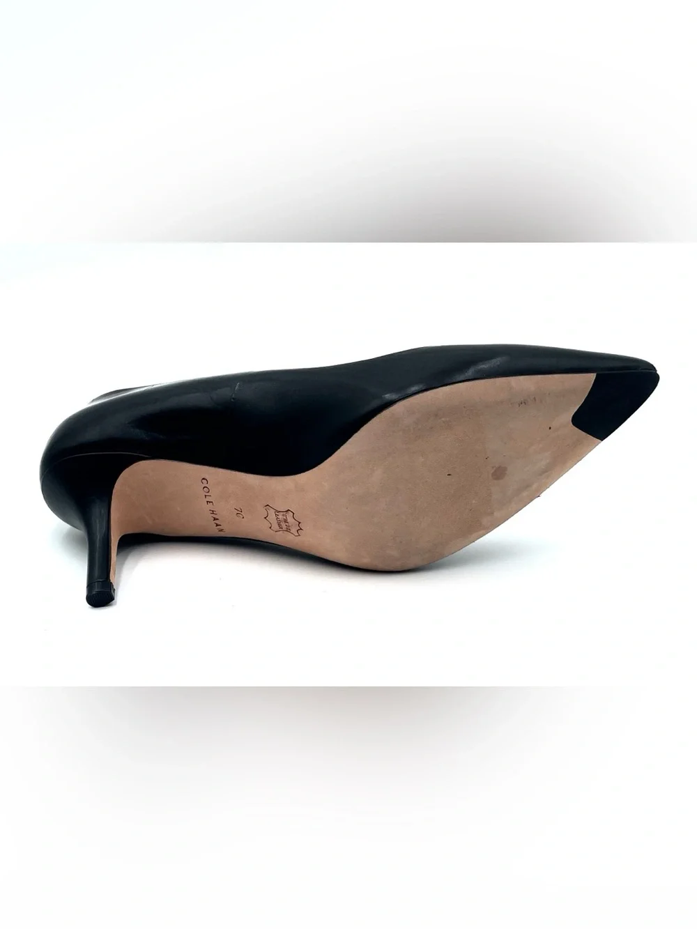 Cole Haan Black Leather Pointed Toe Pumps Size 7.5